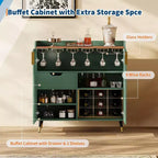Mobile bar moderno con portabottiglie e credenza a buffet, ante in vetro scanalato e cassetti portaoggetti per cucina, sala da pranzo