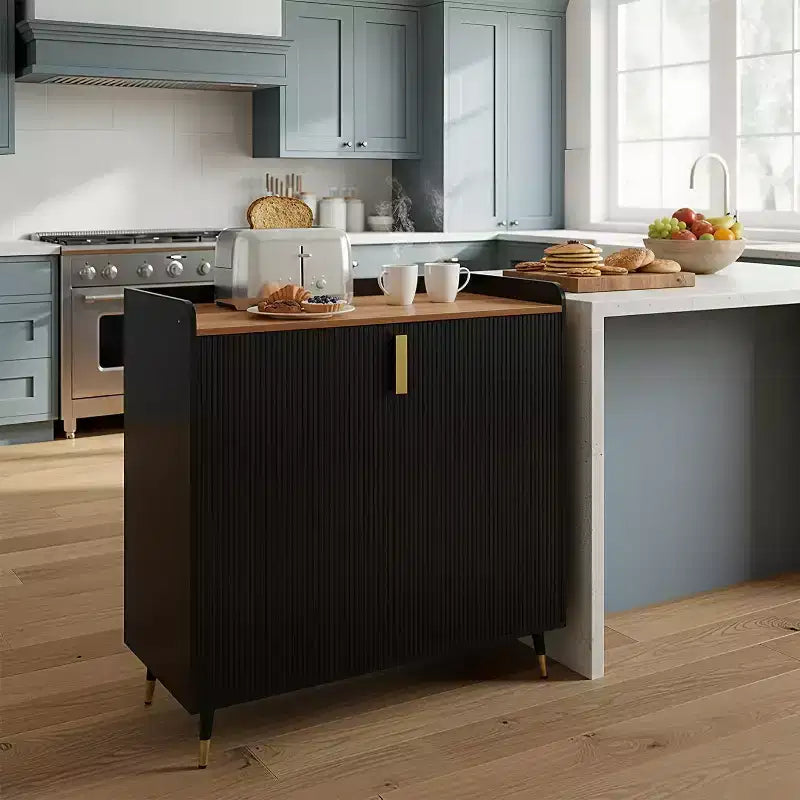 Mobile bar moderno con portabottiglie e credenza a buffet, ante in vetro scanalato e cassetti portaoggetti per cucina, sala da pranzo