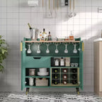 Mobile bar moderno con portabottiglie e credenza a buffet, ante in vetro scanalato e cassetti portaoggetti per cucina, sala da pranzo