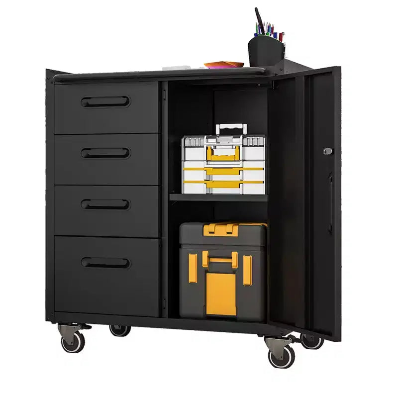 VIYET 35H Heavy-Duty Steel Tool Cabinet with Wheels - Categorized Drawers + Lockable Storage (Adjustable Shelf), Garage/Home/Office/Workshop