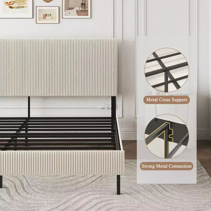 Letto imbottito moderno Olli di GDFStudio con testiera
