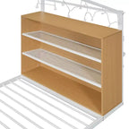 Letto in metallo a forma di casetta con scaffali e luci LED Luxystar, misura matrimoniale