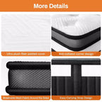14 King Mattress, Memory Foam Hybrid Mattress - Medium Firm Gel Infused, Cooling & Breathable, Pressure Relief, Motion Isolation