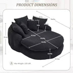 Okak Bean Bag Couch with 5 Pillows, Large Bean Bag Sofas for Adults/Kids, Giant Floor Chair with Wrap Around Back for Living Room