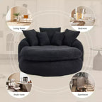 Okak Bean Bag Couch with 5 Pillows, Large Bean Bag Sofas for Adults/Kids, Giant Floor Chair with Wrap Around Back for Living Room