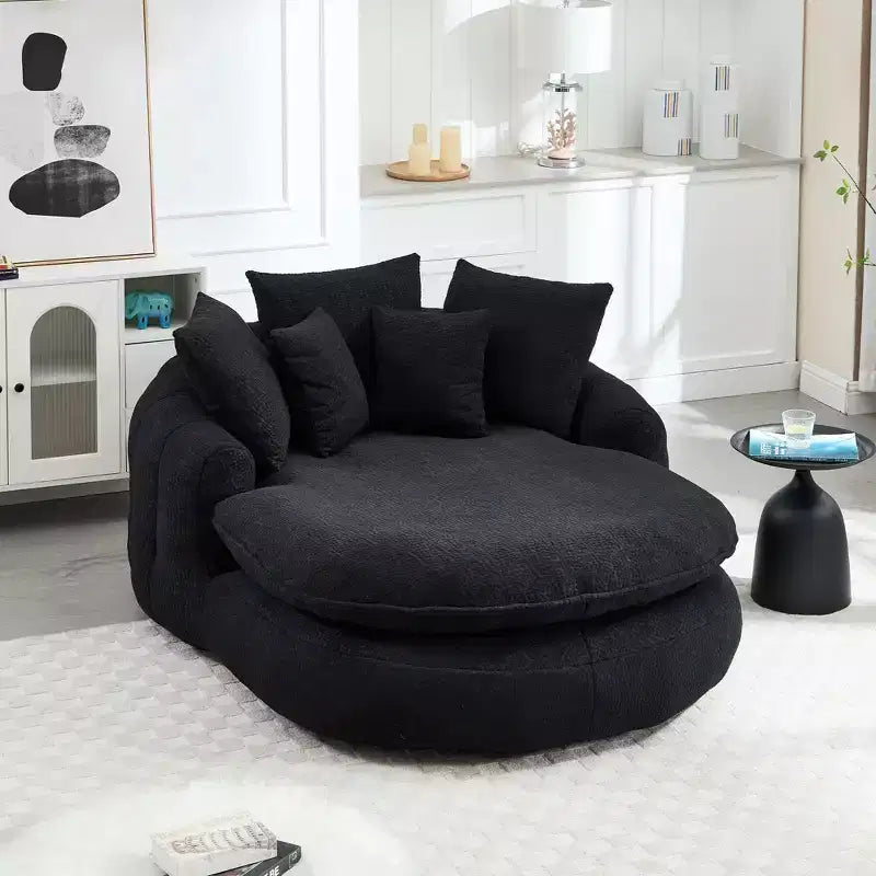 Okak Bean Bag Couch with 5 Pillows, Large Bean Bag Sofas for Adults/Kids, Giant Floor Chair with Wrap Around Back for Living Room