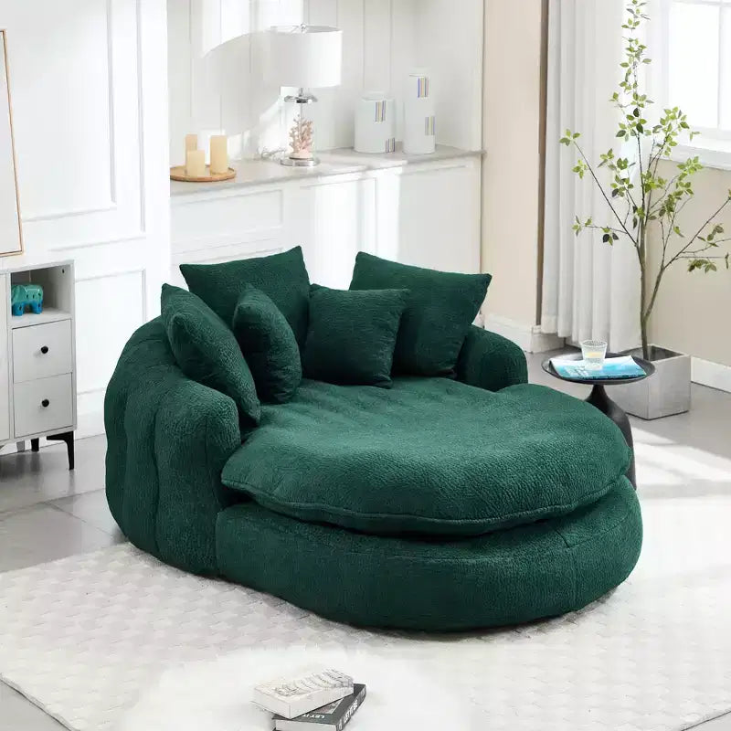 Okak Bean Bag Couch with 5 Pillows, Large Bean Bag Sofas for Adults/Kids, Giant Floor Chair with Wrap Around Back for Living Room