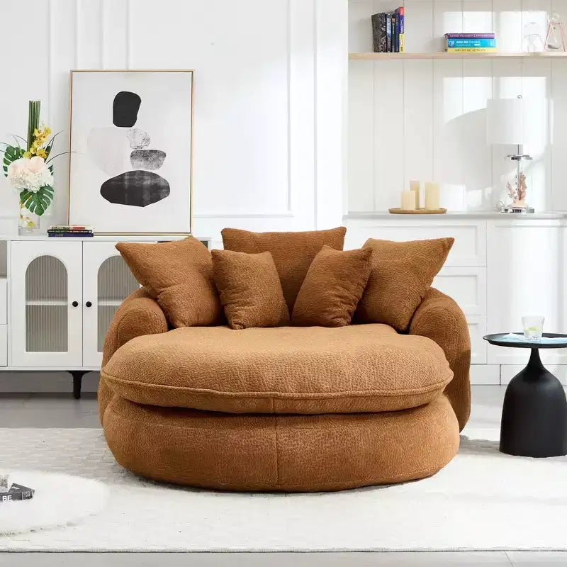 Okak Bean Bag Couch with 5 Pillows, Large Bean Bag Sofas for Adults/Kids, Giant Floor Chair with Wrap Around Back for Living Room