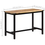 vidaXL Dining Table 43.3x23.6x29.9 Solid Wood Mango