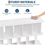 8 Cube Storage Organizer  Wood Low Bookshelf with 10 Removable Back Panels for Living Room, Bedroom, Entryway, Home Office