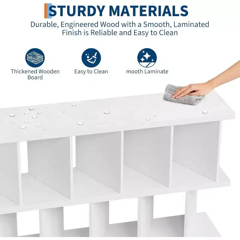 8 Cube Storage Organizer  Wood Low Bookshelf with 10 Removable Back Panels for Living Room, Bedroom, Entryway, Home Office