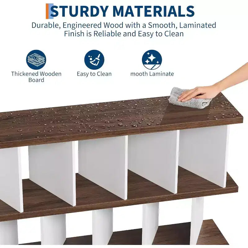 8 Cube Storage Organizer  Wood Low Bookshelf with 10 Removable Back Panels for Living Room, Bedroom, Entryway, Home Office