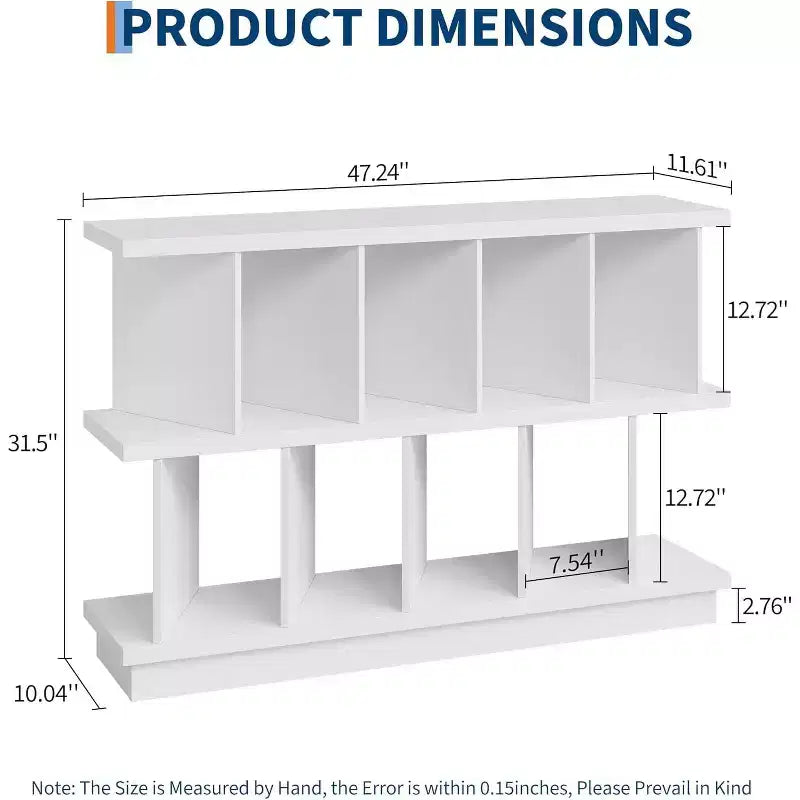 8 Cube Storage Organizer  Wood Low Bookshelf with 10 Removable Back Panels for Living Room, Bedroom, Entryway, Home Office