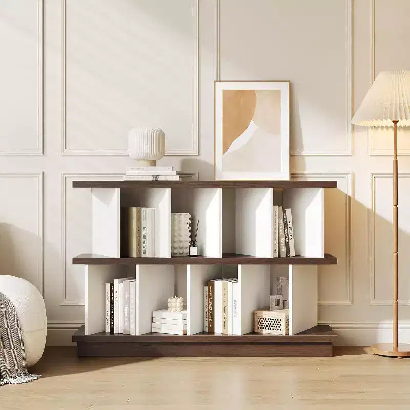 8 Cube Storage Organizer  Wood Low Bookshelf with 10 Removable Back Panels for Living Room, Bedroom, Entryway, Home Office