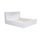 Clihome King Size Wood Platform Bed with Multi-storage Headboard, USB and Drawers