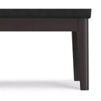 Panca piccola ottomana Bragg da 27 pollici di larghezza, stile Mid Century, in similpelle vegana nera invecchiata