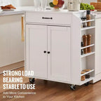Carrello da Cucina VIYET con Ruote, Mobile Contenitore su Ruote con Stazione di Ricarica, Bianco