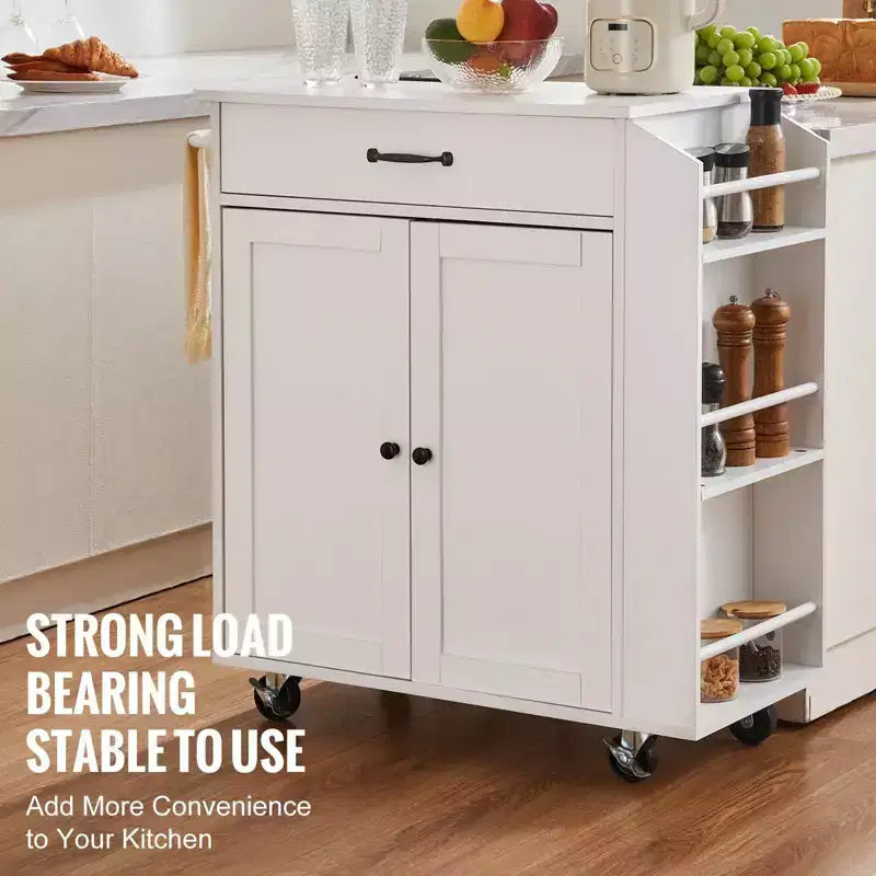 Carrello da Cucina VIYET con Ruote, Mobile Contenitore su Ruote con Stazione di Ricarica, Bianco