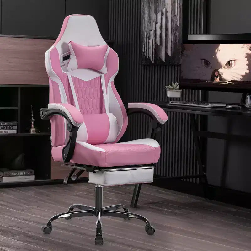 TUYOHW Versatile 360 Swivel Gaming Chair Adjustable Office Chairs with Wheels,Reclining Back&Footrest,Ergonomics Video Game Chairs,300lbs Max