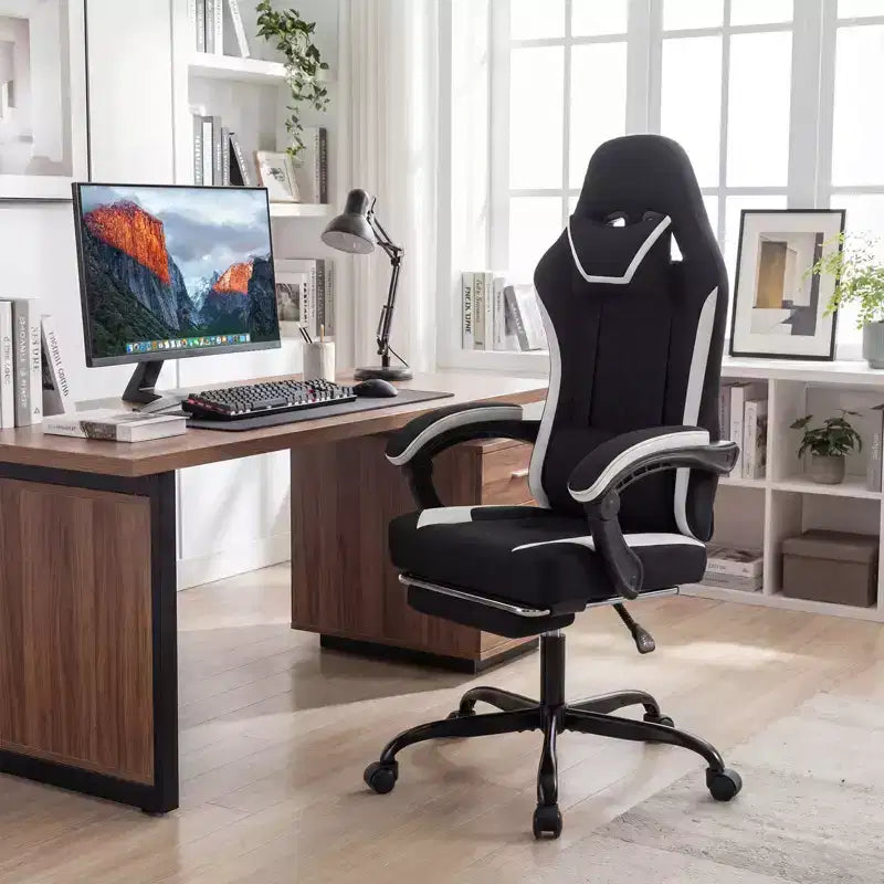 Sedia Gaming Costway con Poggiatesta, Supporto Lombare, Braccioli a Sincronizzazione, Schienale Reclinabile
