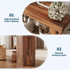 COZONY Tavolo consolle in legno, lungo 160 cm, rettangolare, stile rustico, resistente all'acqua e ai graffi, per soggiorno, corridoio, atrio, dietro il divano