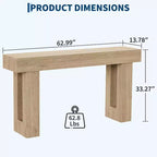 COZONY Tavolo consolle in legno, lungo 160 cm, rettangolare, stile rustico, resistente all'acqua e ai graffi, per soggiorno, corridoio, atrio, dietro il divano