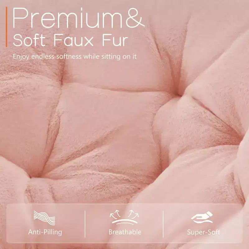 TUYOHW Poltrona Moderna da Salotto, Poltrona Imbottita in Pelliccia Sintetica con Robusta Struttura, Poltrona Pieghevole per Soggiorno, Camera da Letto, Ufficio
