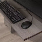 TUYOHW 59.45 Scrivania per computer, Scrivania da ufficio con vassoio per tastiera estraibile, 2 cassetti e 1 armadietto, Scrivania da scrittura per ufficio domestico, studio, sala giochi