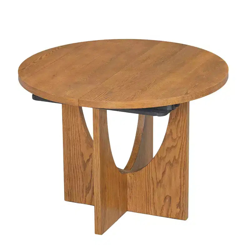 Set da pranzo rotondo allungabile da 5 pezzi per 4 persone, tavolo da cucina moderno con prolunga rimovibile e 4 sedie imbottite per sala da pranzo