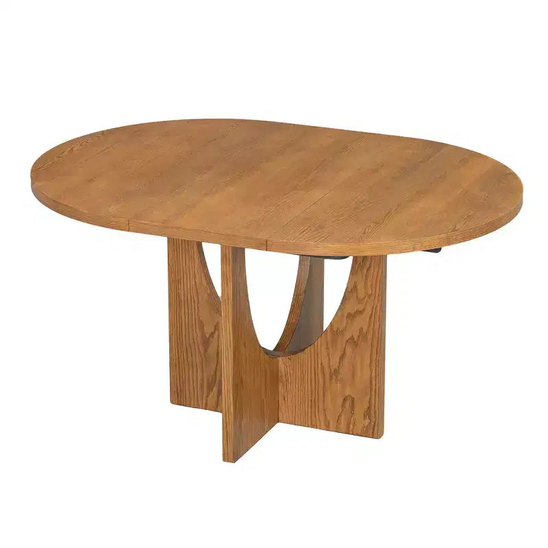 Set da pranzo rotondo allungabile da 5 pezzi per 4 persone, tavolo da cucina moderno con prolunga rimovibile e 4 sedie imbottite per sala da pranzo