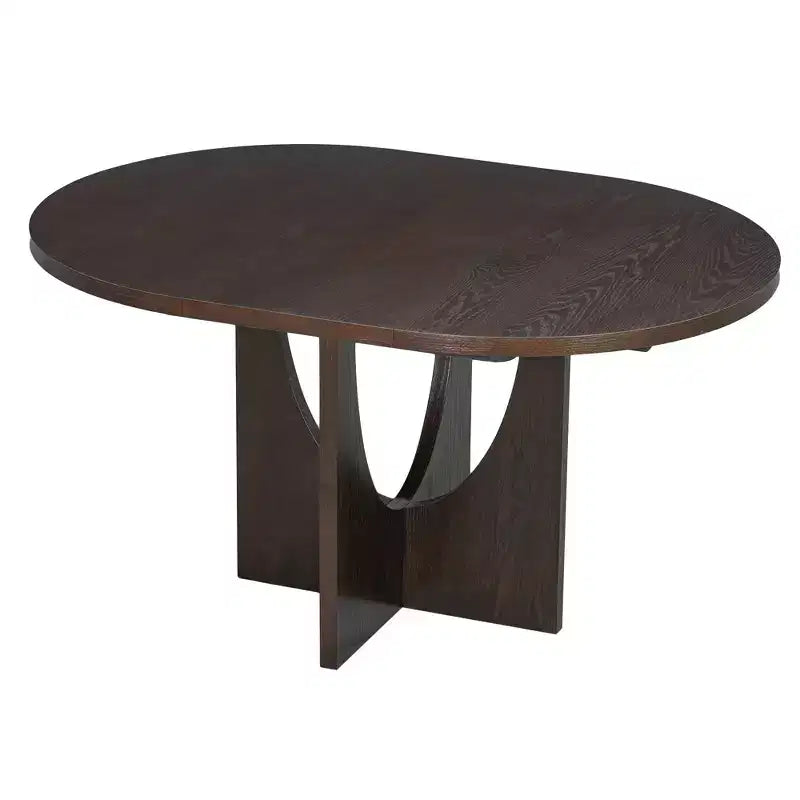 Set da pranzo rotondo allungabile da 5 pezzi per 4 persone, tavolo da cucina moderno con prolunga rimovibile e 4 sedie imbottite per sala da pranzo