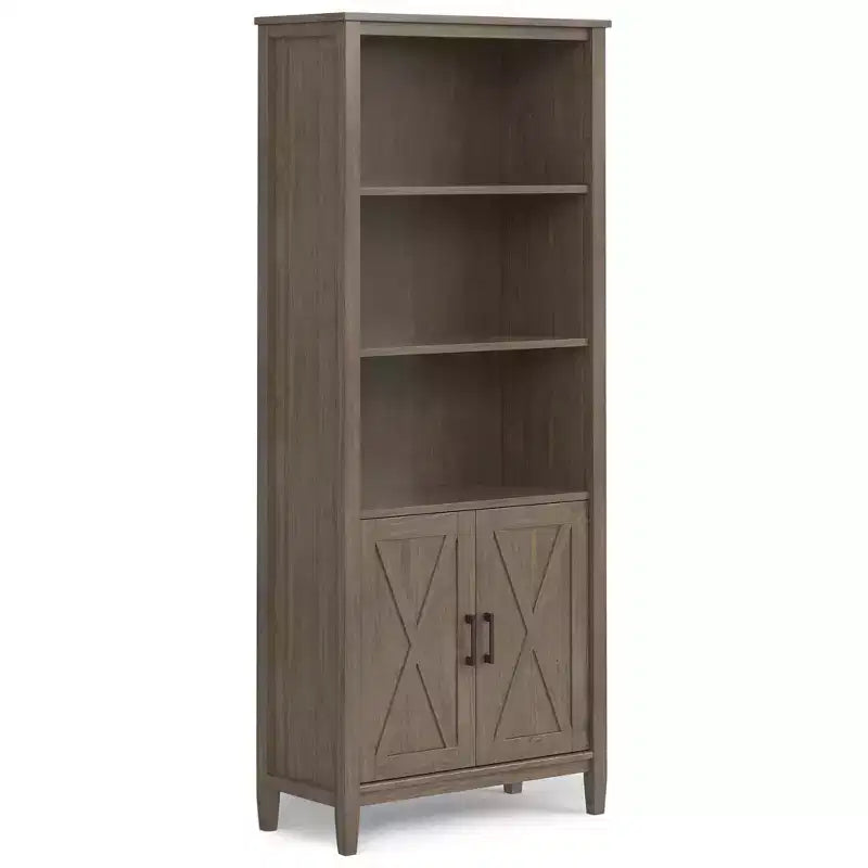 Cantina SOLID WOOD 72 inch x 30 inch Transitional Bookcase in Smoky Brown