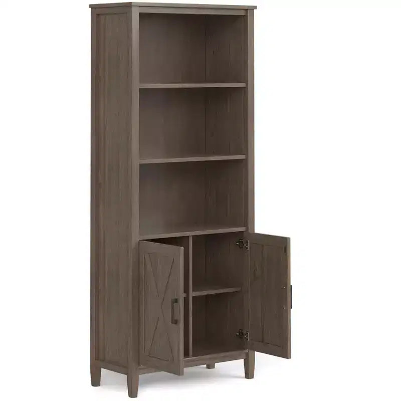 Libreria tradizionale Cantina in LEGNO MASSELLO da 72"x 30" color marrone fumo