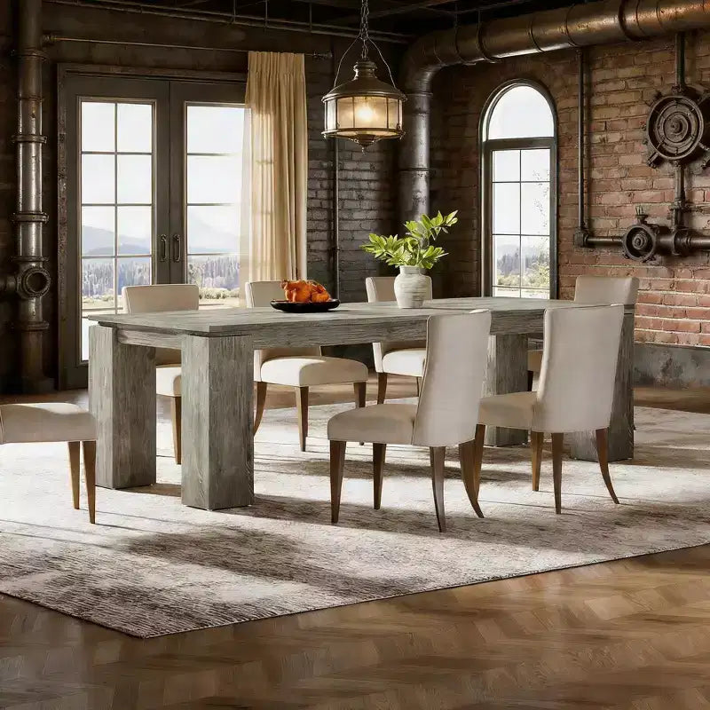 Tavolo da pranzo moderno, tavolo da cucina extra lungo per 6-8 persone
