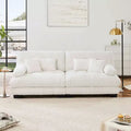 MAYEERTY Colud Couch 2 Seater Sofa with 2 Lumbar Pillows and 2 Throw Pillows for Living Room White