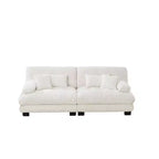 MAYEERTY Divano 2 posti "Cloud" con 2 cuscini lombari e 2 cuscini decorativi per salotto, colore bianco