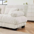 MAYEERTY Divano 2 posti "Cloud" con 2 cuscini lombari e 2 cuscini decorativi per salotto, colore bianco