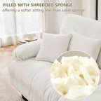 MAYEERTY Divano 2 posti "Cloud" con 2 cuscini lombari e 2 cuscini decorativi per salotto, colore bianco