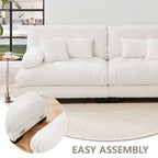 MAYEERTY Divano 2 posti "Cloud" con 2 cuscini lombari e 2 cuscini decorativi per salotto, colore bianco