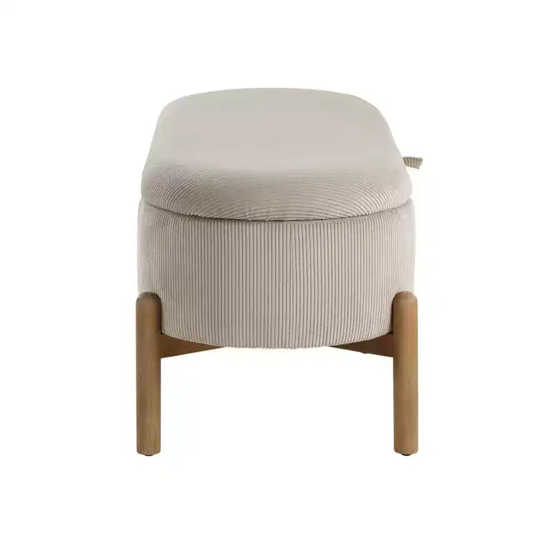 GDFStudio Nolan Mid-Century Modern Corduroy Upholstered Storage Bench