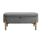 GDFStudio Nolan Mid-Century Modern Corduroy Upholstered Storage Bench
