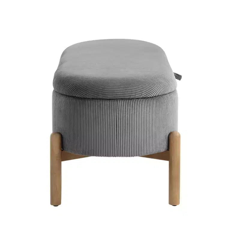 GDFStudio Nolan Mid-Century Modern Corduroy Upholstered Storage Bench