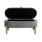 GDFStudio Nolan Mid-Century Modern Corduroy Upholstered Storage Bench