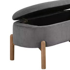 GDFStudio Nolan Mid-Century Modern Corduroy Upholstered Storage Bench