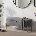 GDFStudio Nolan Mid-Century Modern Corduroy Upholstered Storage Bench