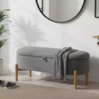 GDFStudio Nolan Mid-Century Modern Corduroy Upholstered Storage Bench