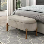 GDFStudio Nolan Mid-Century Modern Corduroy Upholstered Storage Bench