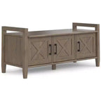Cantina SOLID WOOD 44 inch Wide Transitional Entryway Storage Bench in Smoky Brown