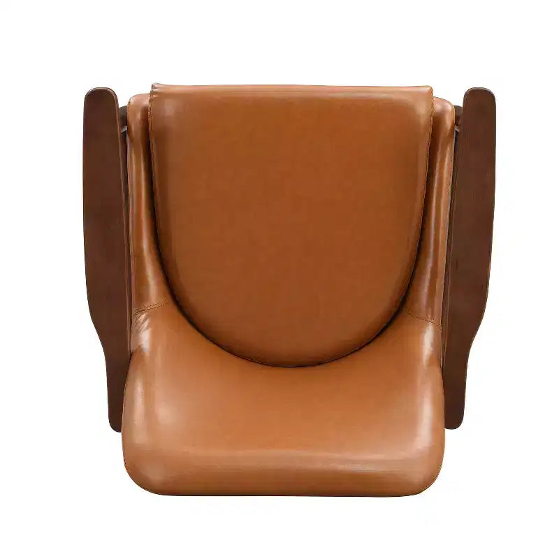 Poltrona accent mid-century da 29,2 pollici in similpelle con seduta imbottita, struttura in legno massiccio, per salotto