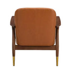 Poltrona accent mid-century da 29,2 pollici in similpelle con seduta imbottita, struttura in legno massiccio, per salotto